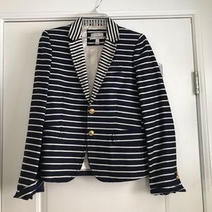 Jcrew Navy and white Striped Blazer